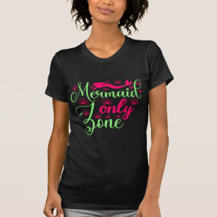 Camiseta Zona de Sirenas Únicas en Rosa Caliente y Verde Ne