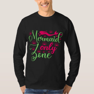 Camiseta Zona de Sirenas Únicas en Rosa Caliente y Verde Ne