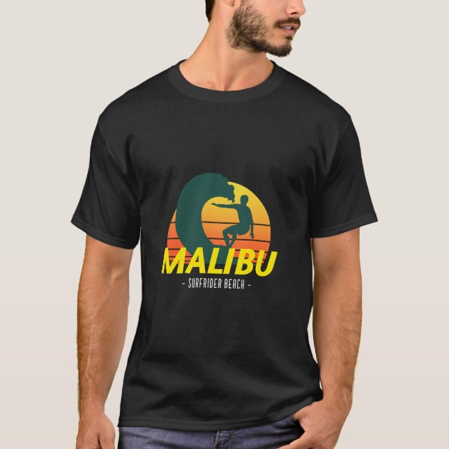 Camiseta Zona de surf en la playa de Malibu (Anverso)