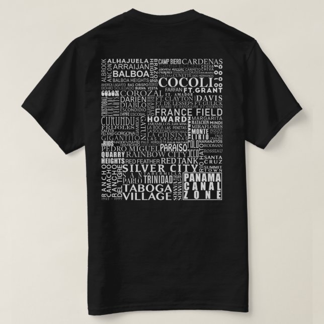 Camiseta Zona del Canal de Panamá Cada Ubicación (Reverso del diseño)
