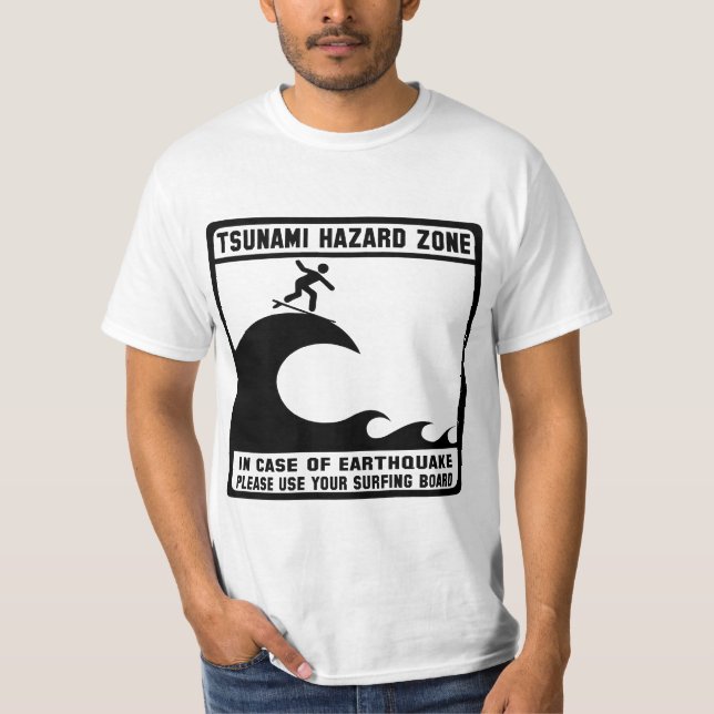 Camiseta Zona del peligro del tsunami (Anverso)