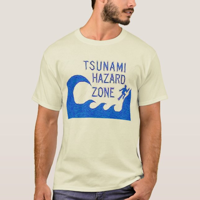 Camiseta Zona del peligro del tsunami (Anverso)