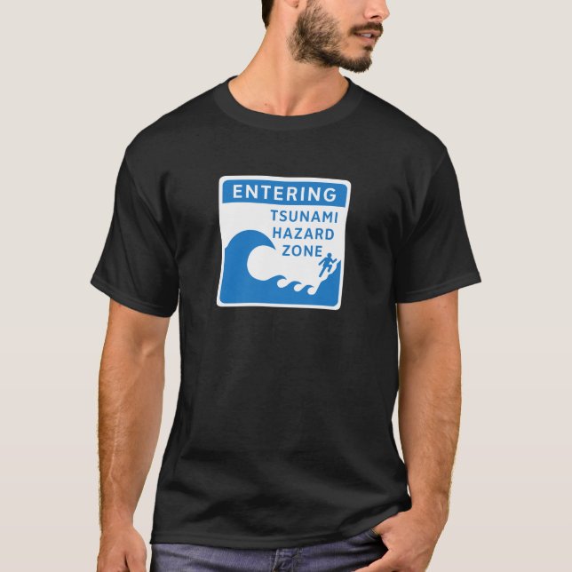 Camiseta Zona del peligro del tsunami, Columbia Británica, (Anverso)