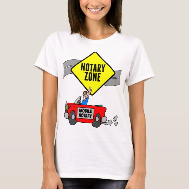Camiseta Zona notarial móvil Rótulo de carretera amarillo a (Anverso)