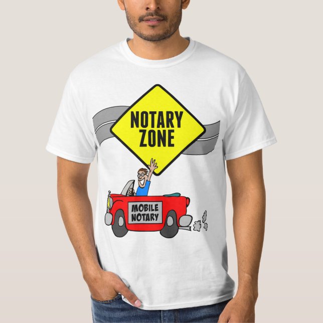 Camiseta Zona notarial móvil Rótulo de carretera amarillo a (Anverso)