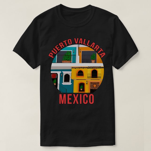 Camiseta Zona romántica de Puerto Vallarta México (Diseño del anverso)