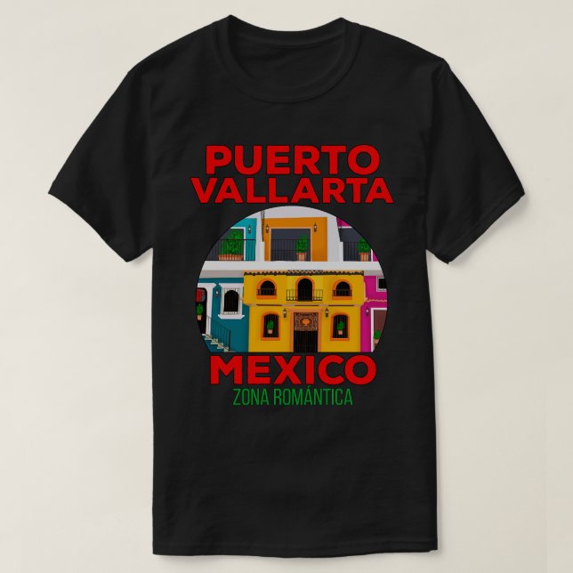Camiseta Zona romántica Puerto Vallarta México (Diseño del anverso)
