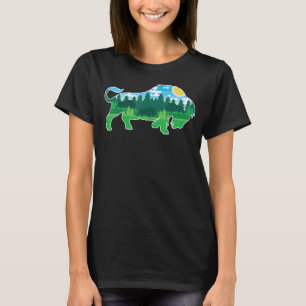 Camiseta Zoo Al Aire Libre Animales Camping Gente Búfalo Bi