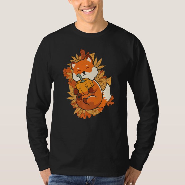 Camiseta Zoo Animal Fox Autumn Falling Leaves Forest Animal (Anverso)