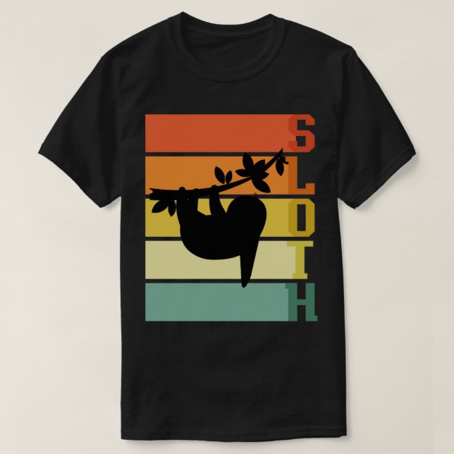 Camiseta Zoo Animal Retro Hanging Sloth (Diseño del anverso)