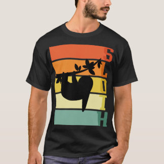 Camiseta Zoo Animal Retro Hanging Sloth