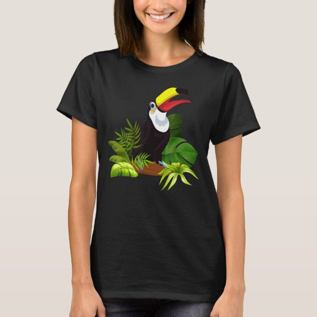 Camiseta Zoo Bird Tropical Deja a los animales de la selva  (Anverso)