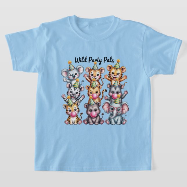 Camiseta Zoo Birthday Party Animals, Fun Party Animal Squad (Distribución)