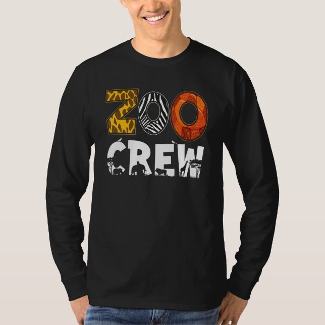 Camiseta Zoo Crew Animal Print For Zookeeper Kids Mens Wome (Anverso)