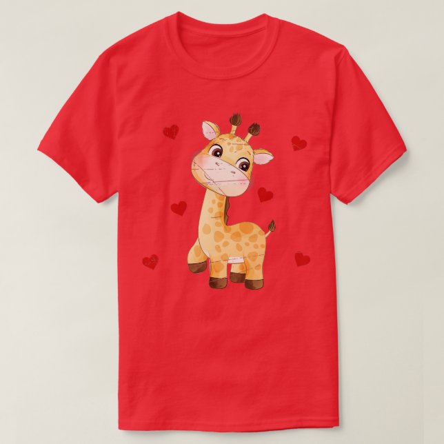 Camiseta Zoo de jirafas Día de San Valentín animal regalo S (Diseño del anverso)