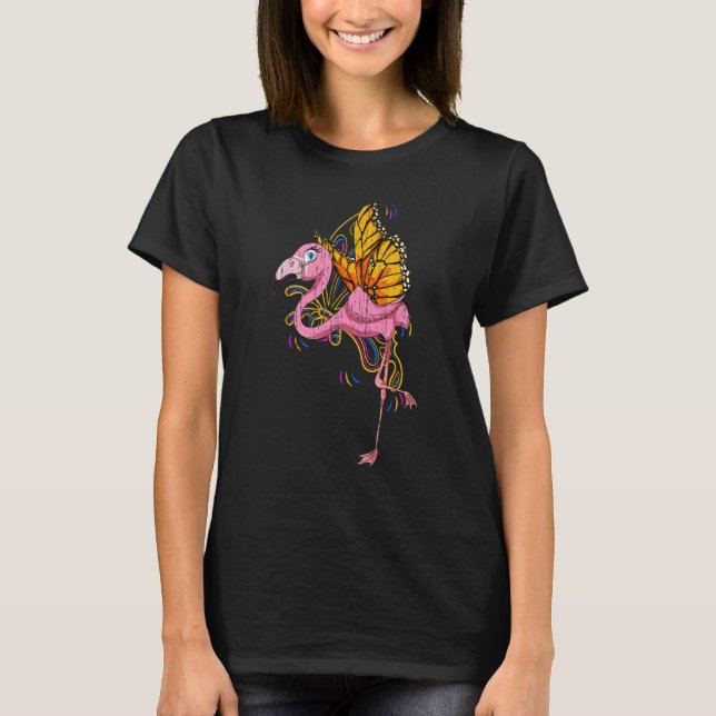 Camiseta Zoo de mariposa de insectos Animal Bird Cute Pink  (Anverso)