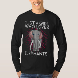 Camiseta Zoo Keeper Chicas mujeres Chica que ama al Elep
