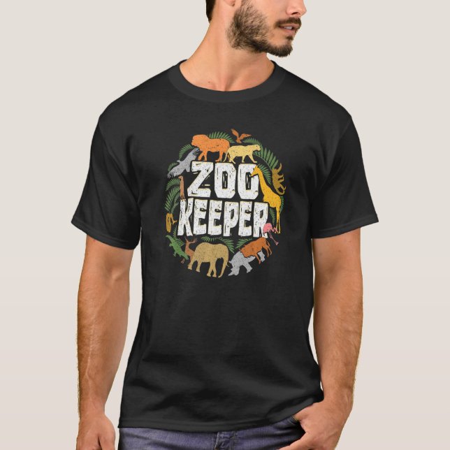 Camiseta Zoo Keeper Safari Wildlife Jungle Animales Hombres (Anverso)