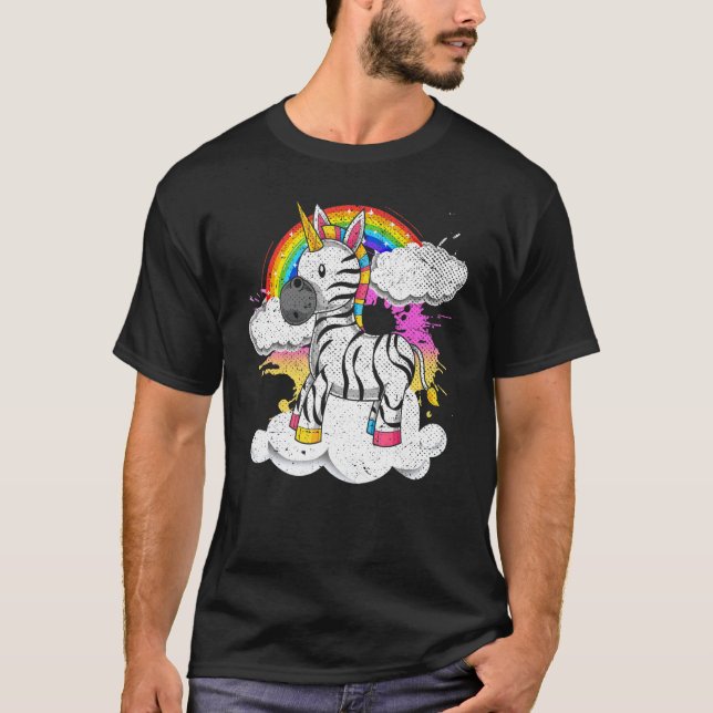 Camiseta Zoo Rainbow Animal Fantasy Creatividad Zebracorn Z (Anverso)