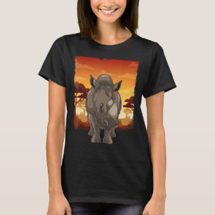 Camiseta Zoo Sunset Animal Africa Safari Pachyderm Rhinocer