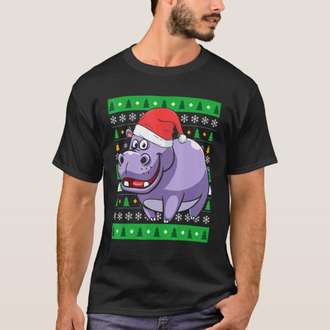 Camiseta Zookeeper Egypt Animal Hippo Ugly Navidades (Anverso)