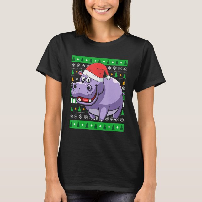 Camiseta Zookeeper Egypt Animal Hippo Ugly Navidades (Anverso)