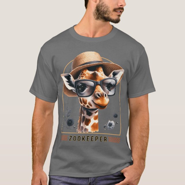 Camiseta Zookeeper Giraffe Safari Zoo Keepeer - design 1 (Anverso)
