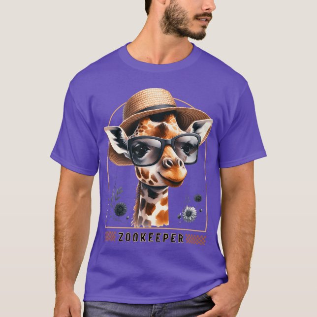 Camiseta Zookeeper Giraffe Safari Zoo Keepeer - modern (Anverso)