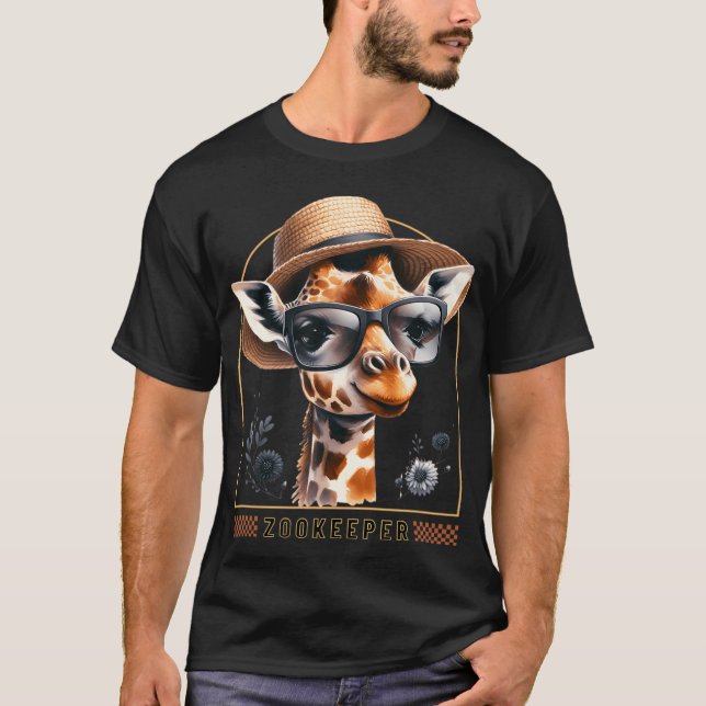 Camiseta Zookeeper Giraffe Safari Zoo Keepeer - modern 1 (Anverso)
