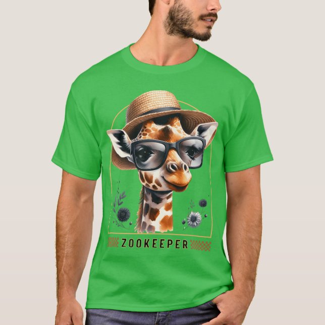 Camiseta Zookeeper Giraffe Safari Zoo Keepeer - print 1 (Anverso)