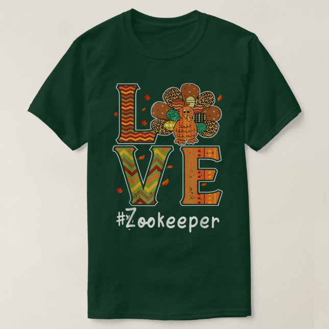 Camiseta Zookeeper Love Thanksending Leopard Turkey (Diseño del anverso)