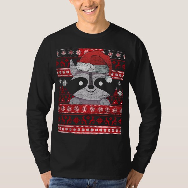 Camiseta Zookeeper Raccoon Regalos Navidades feos Racoon (Anverso)