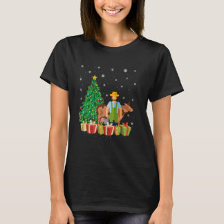 Camiseta Zookeeper Xmas Tree Lighing Santa Hat Zookeeper C