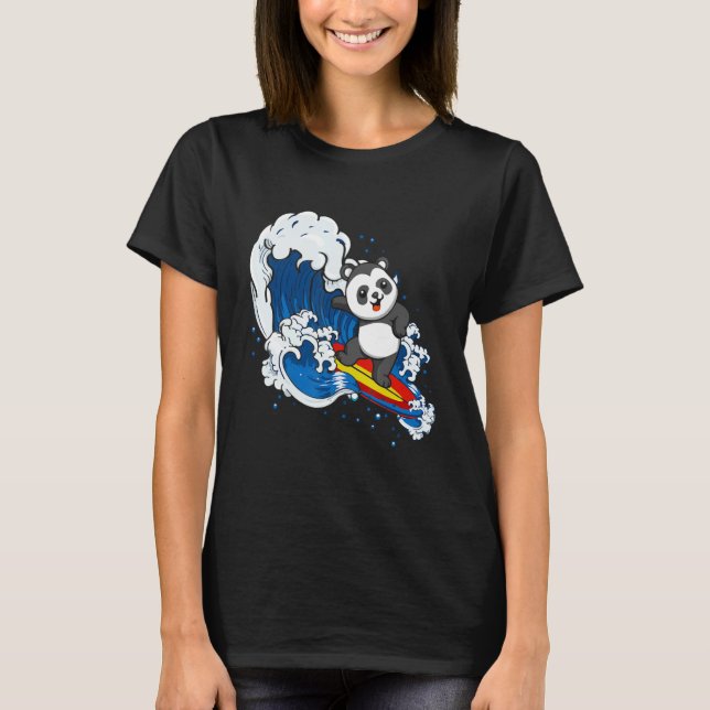 Camiseta Zookeeping Surfing Wildlife Animal Panda Bear Surf (Anverso)