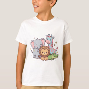 Camiseta Zoológico Animal Adorable Kawaii Niño Diversión Sa