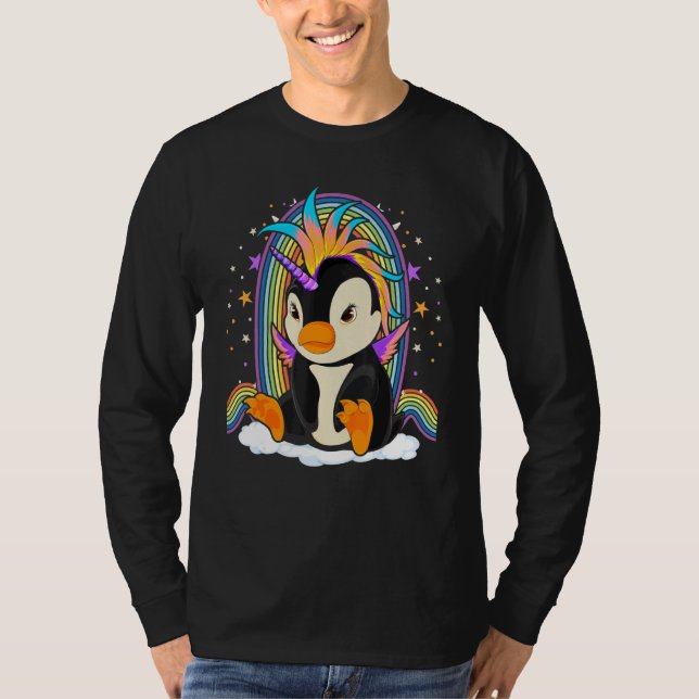 Camiseta Zoológico Animal Bird Rainbow Penguincorn Fantasy  (Anverso)