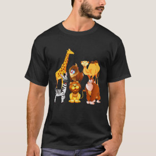 Camiseta Zoológico Animal Lion Orangutan Mono Giraffe Ca Ca
