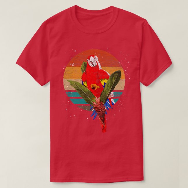 Camiseta Zoológico Animal Macaw Bird Retro Parrot (Diseño del anverso)
