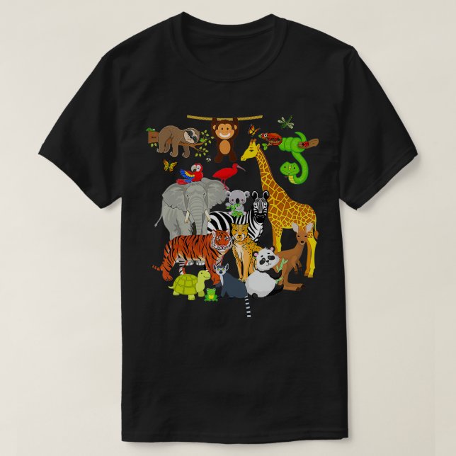 Camiseta Zoológico Animales Vida Silvestre Fiesta de cumple (Diseño del anverso)