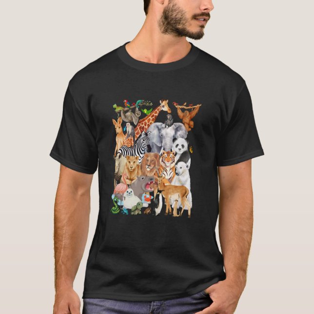 Camiseta Zoológico Animales Vida Silvestre Fiesta de cumple (Anverso)