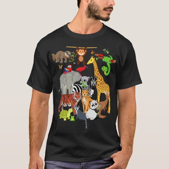 Camiseta Zoológico Animales Vida Silvestre Fiesta de cumple (Anverso)