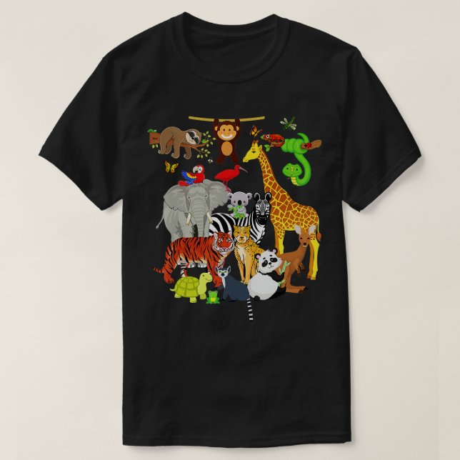 Camiseta Zoológico Animales Vida Silvestre Fiesta de cumple (Diseño del anverso)