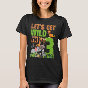 Camiseta Zoológico de 3 años Cumpleaños Safari Jungle Anima