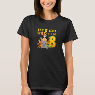 Camiseta Zoológico de 8 años Cumpleaños Safari Jungle Anima