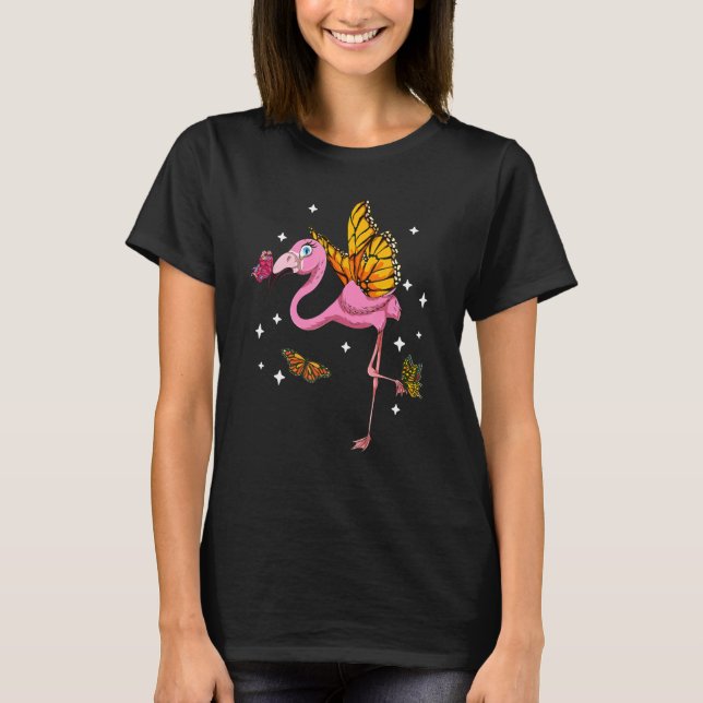 Camiseta Zoológico de Aves Tropicales Flamín de Mariposa Ma (Anverso)