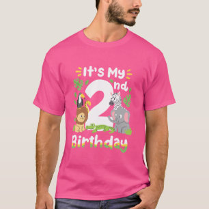 Camiseta Zoológico de cumpleaños 2 años de Safari Jungle