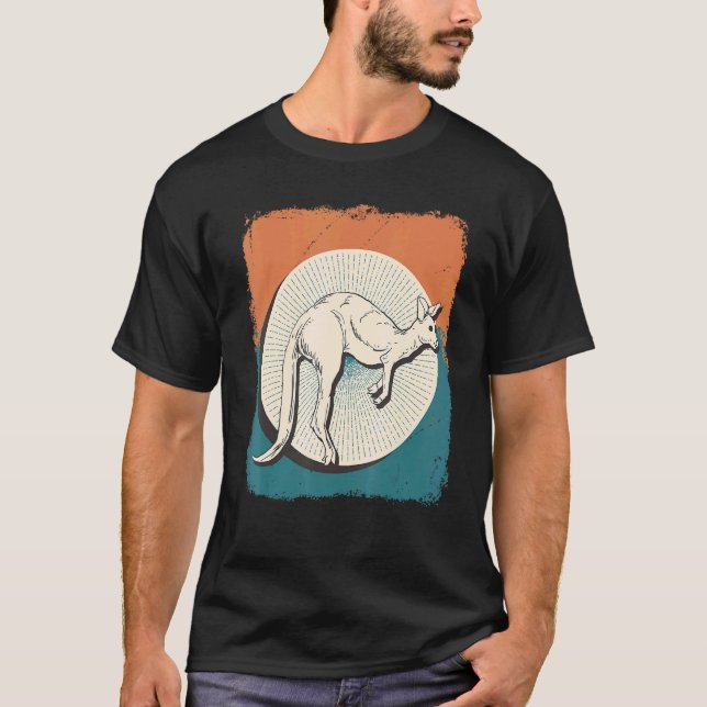 Camiseta Zoológico de Kangaroo Retro Animal Australia Kanga (Anverso)