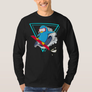 Camiseta Zoológico de Surfing Animal Bird Surfboard Summer