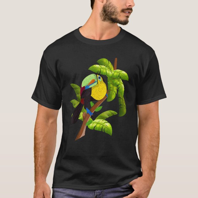Camiseta Zoológico de verano de aves tropicales: animales e (Anverso)