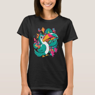 Camiseta Zoológico: Exótica ave tropical deja vida silvestr